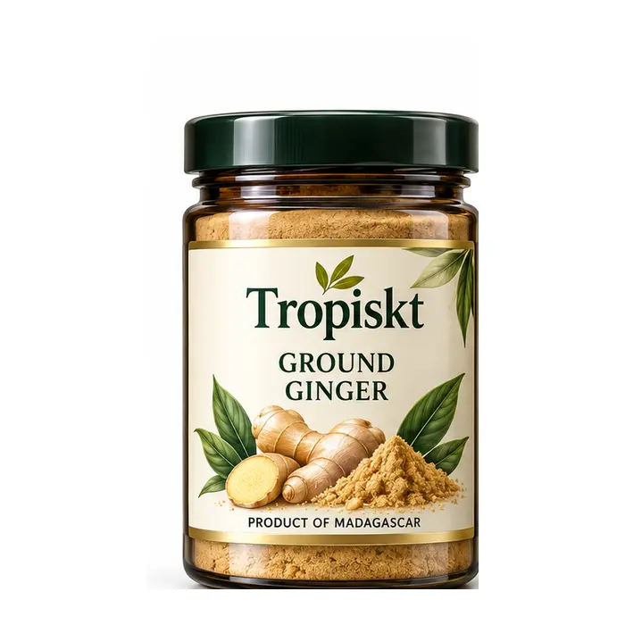 Tropiskt burk med malen ingefära