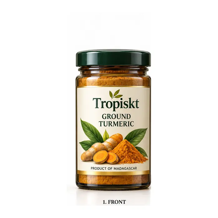 Tropiskt burk med malen gurkmeja